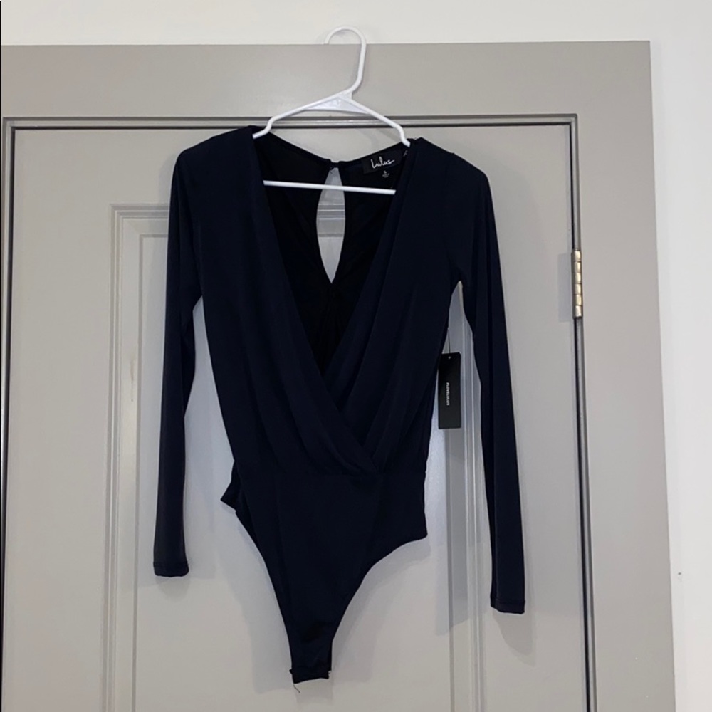 NWT lulus washed black body suit sz small